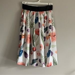 H&M Floral Midi Circle Skirt